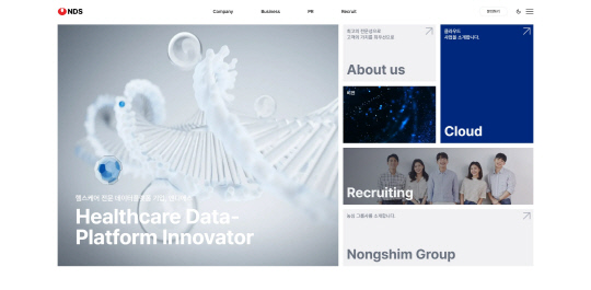 NDS 홈페이지 메인화면. NDS 제공
